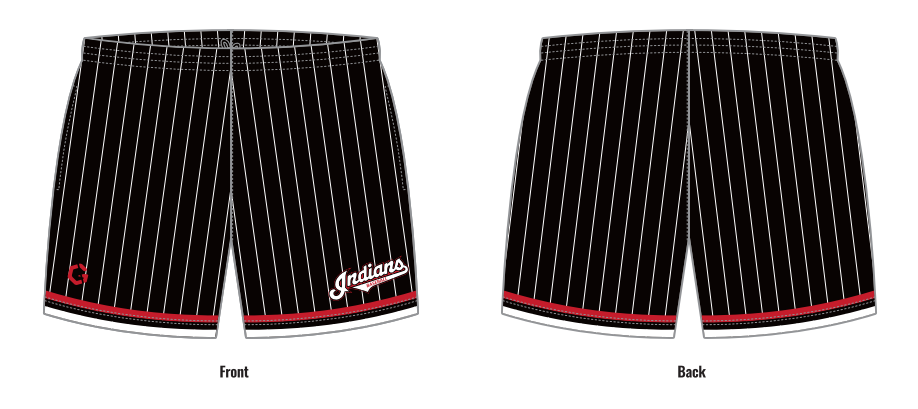 Indians Training Shorts Adult/Youth- Black with Pinstripe****Pre-Order****